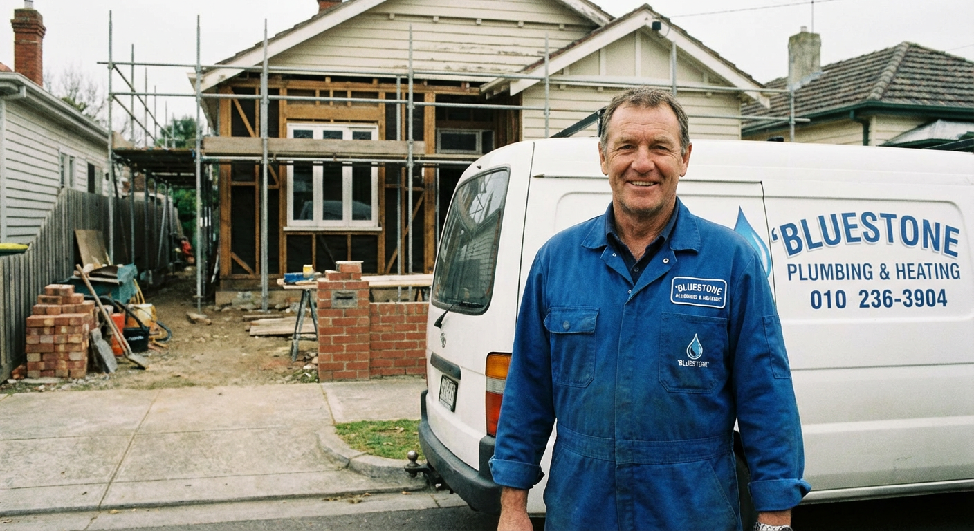 Professional branded trade service truck parked outside a residential job site