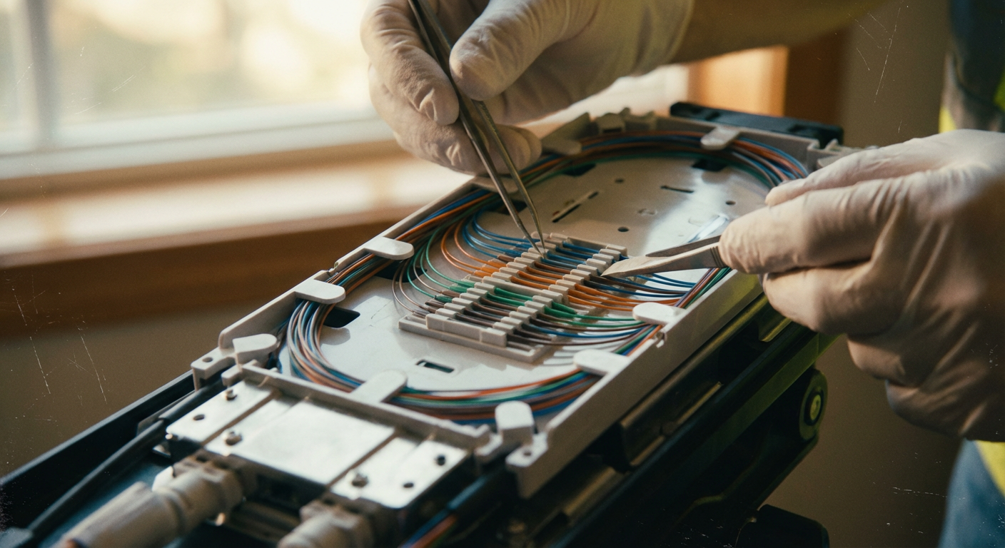 Fiber optic splice tray with organized fusion splices