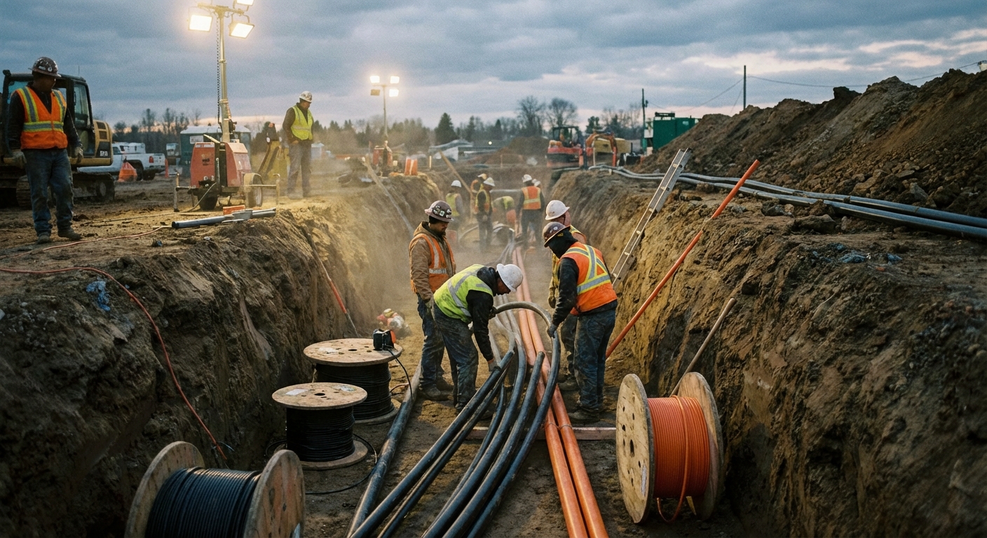 Underground conduit installation for fiber optic network infrastructure