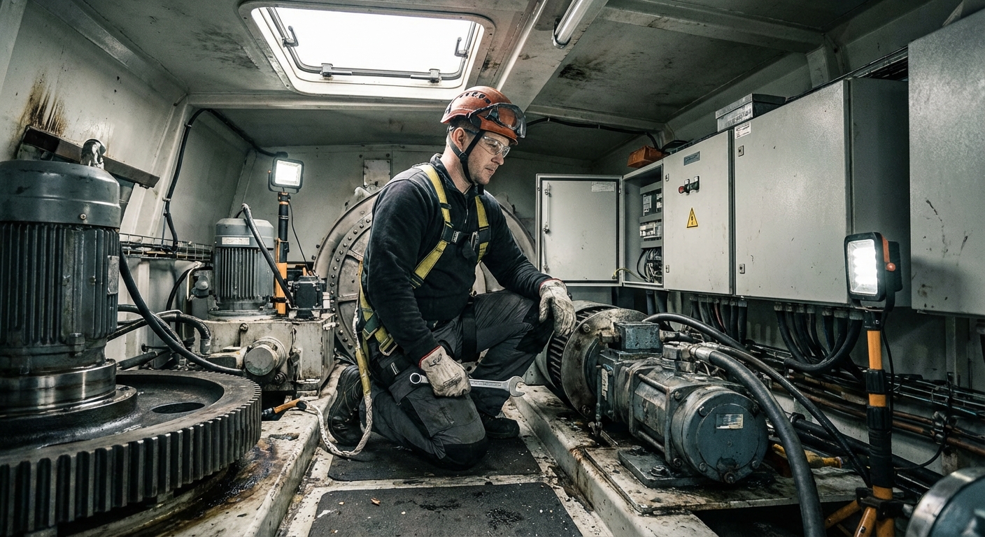 Wind turbine nacelle interior maintenance and inspection