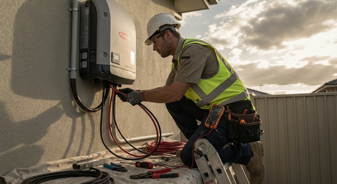 Solar inverter installation and wiring for commercial system